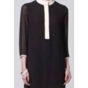 Ted Baker Sabsile Black Cream Shirt Dress sz 0 (US XS)